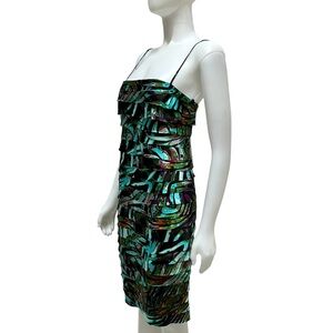 Vintage Tiered Baby Doll Dress Spagetty Straps Abstract Fairy Wimsy‎ Goth 90's